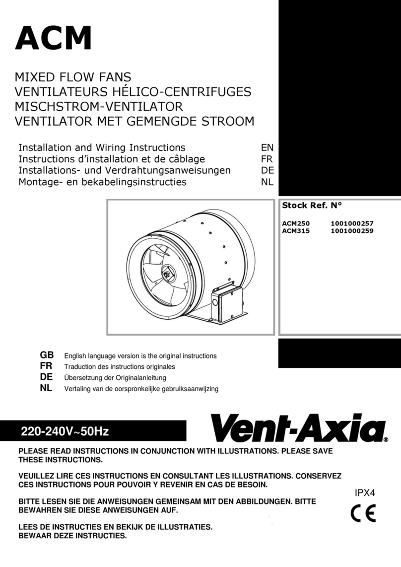 Vent-Axia ACM250 Installation and wiring instructions