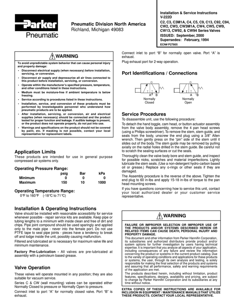 Parker C2 Series Installation and maintenance instructions