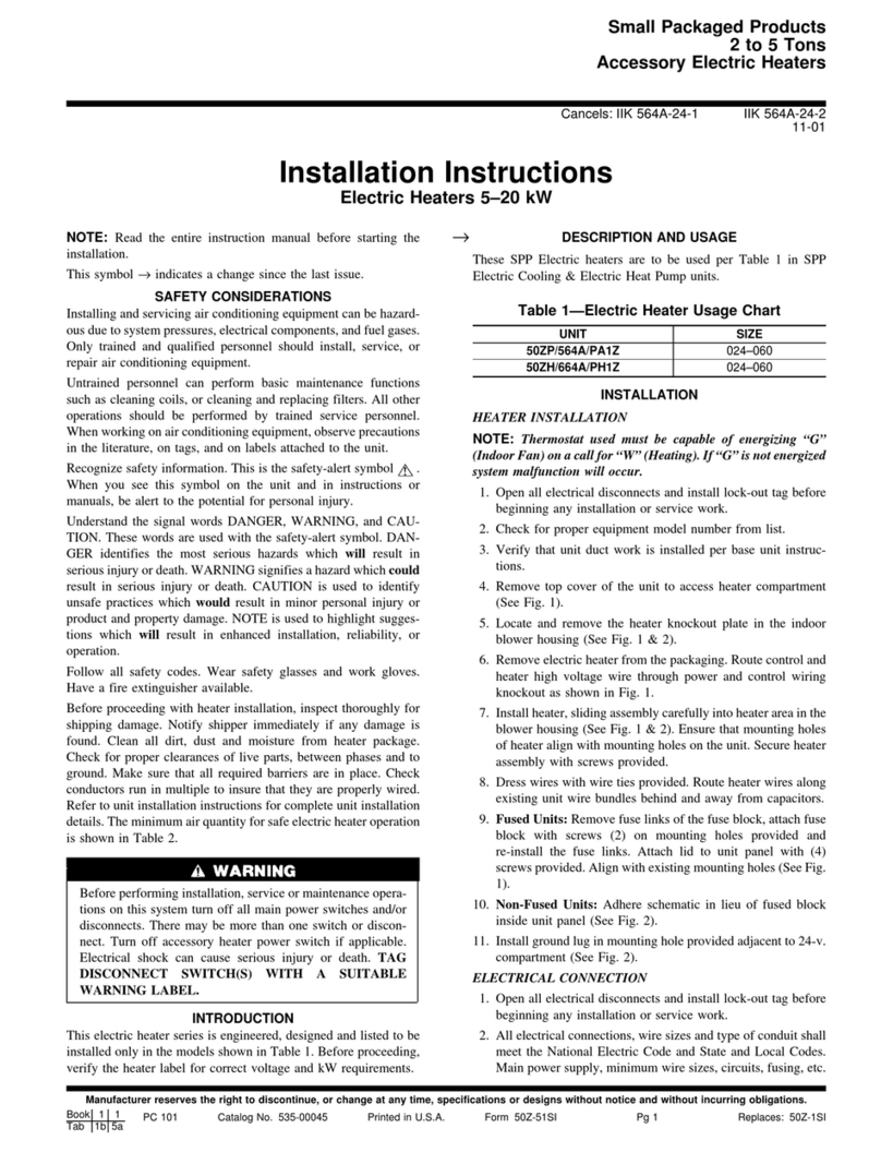 Carrier 50ZP Series installation instructions