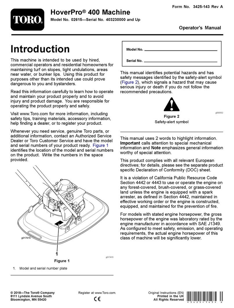 Toro HoverPro 400 Operator's manual