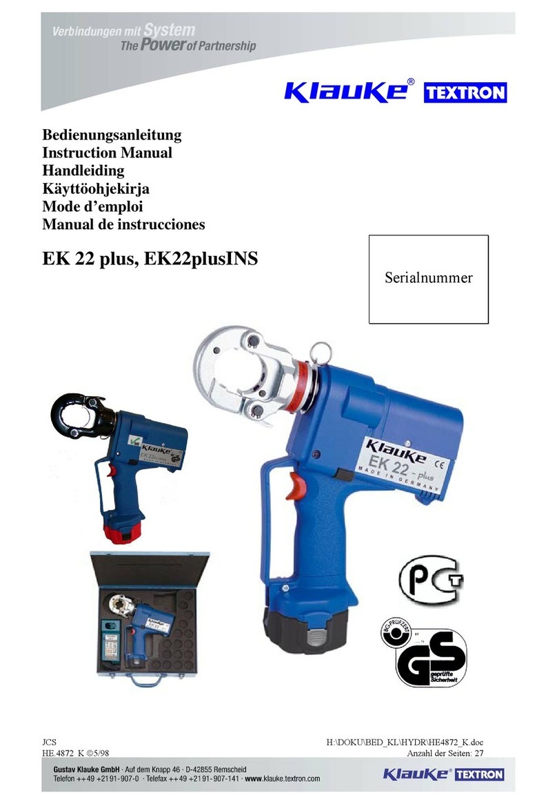 Klauke TEXTRON EK 22 plus User manual Klauke TEXTRON EK 22 plus User manual