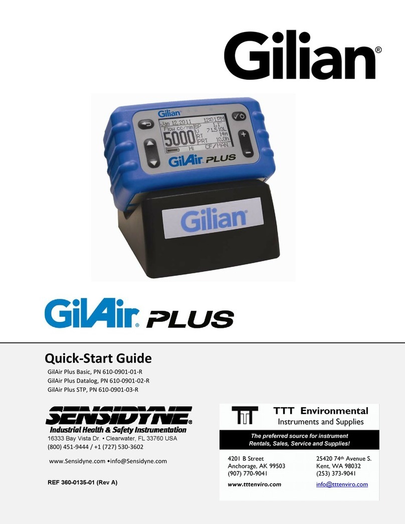 Sensidyne Gilian GilAir Plus Series quick start guide
