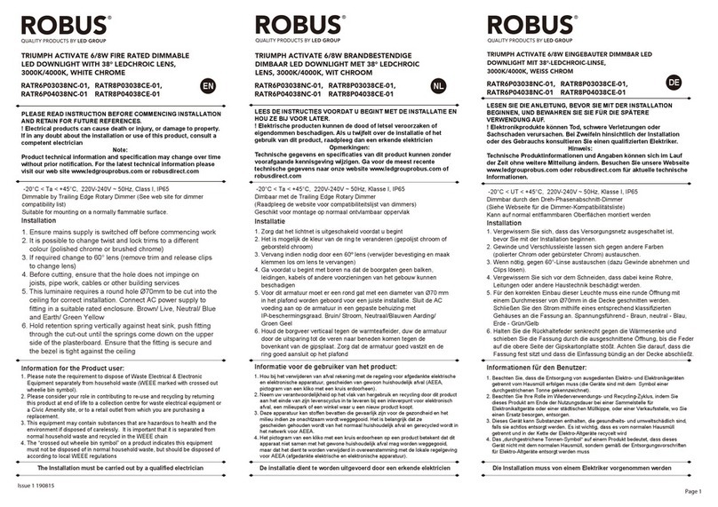LED Group ROBUS RATR6P04038NC-01 User manual