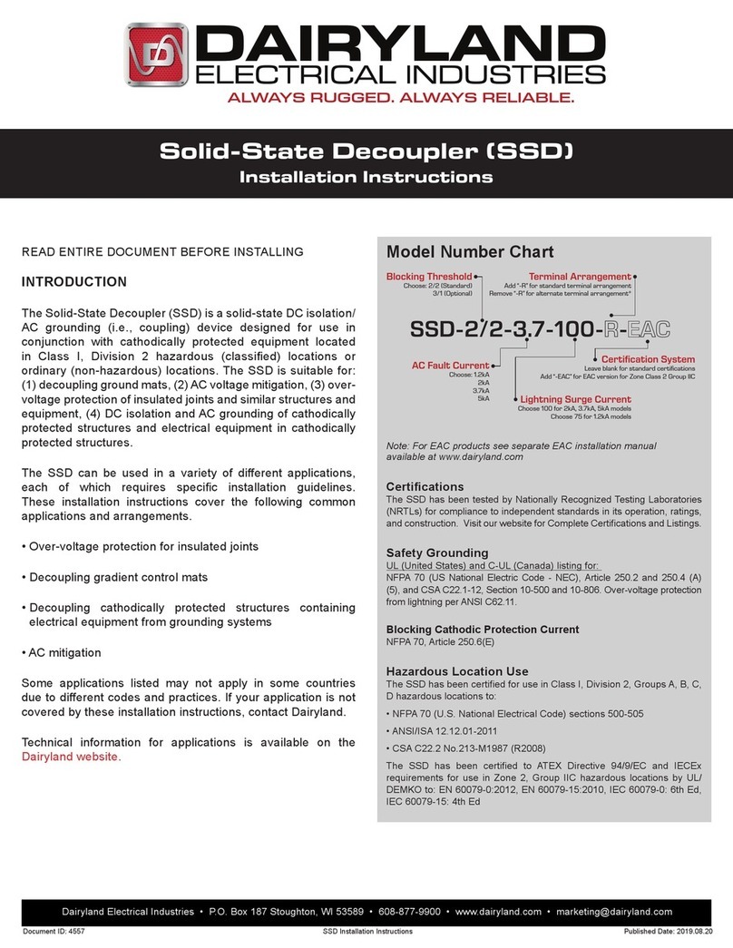 Dairyland SSD Series installation instructions