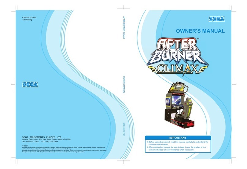 Sega AFTER BURNER CLIMAX owner's manual Sega AFTER BURNER CLIMAX owner's manual