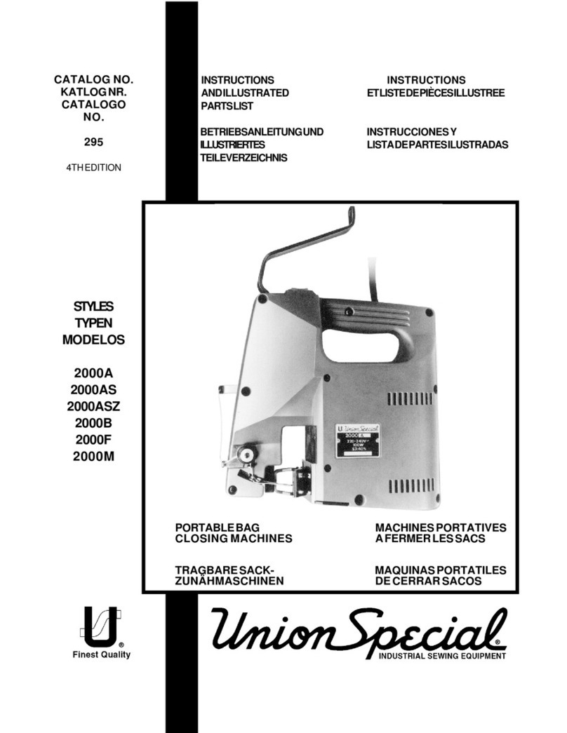 UnionSpecial 2000A Adjusting instructions and illustrated parts list