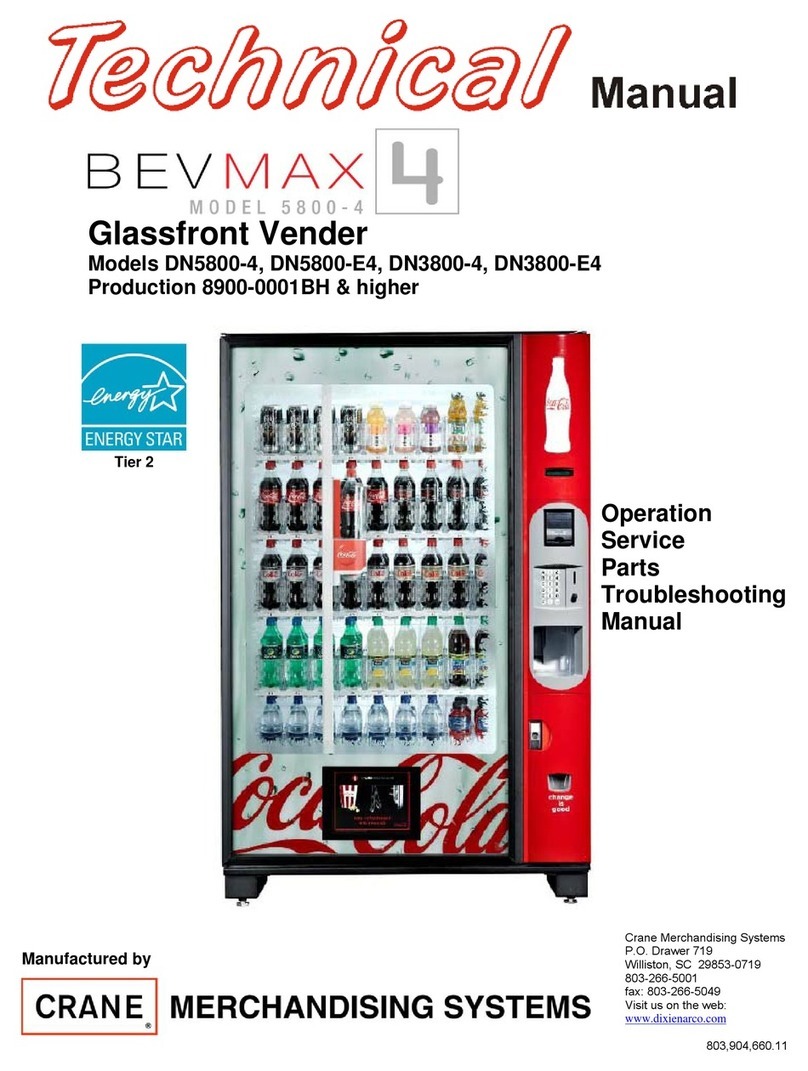 Crane Merchandising Systems BevMAX 4 Series User manual Crane Merchandising Systems BevMAX 4 Series User manual