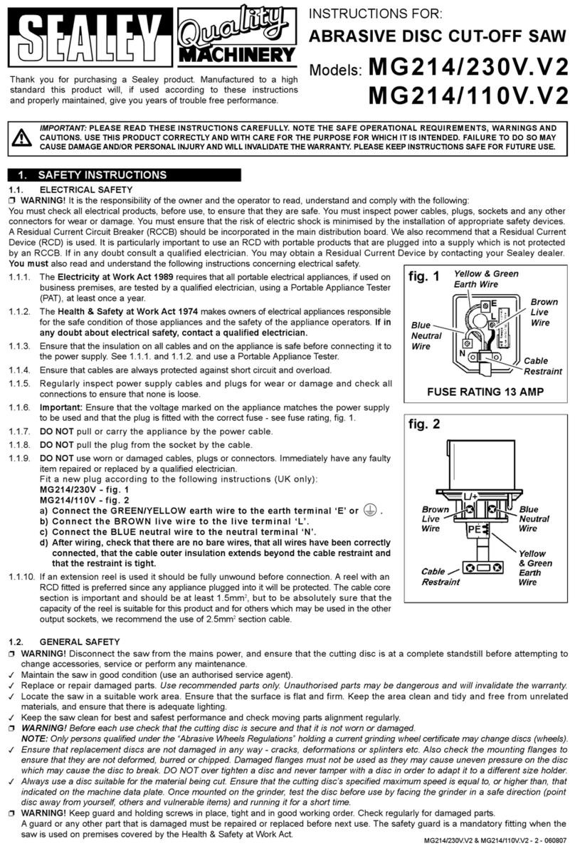 Sealey MG214/230V.V2 Instructions for use