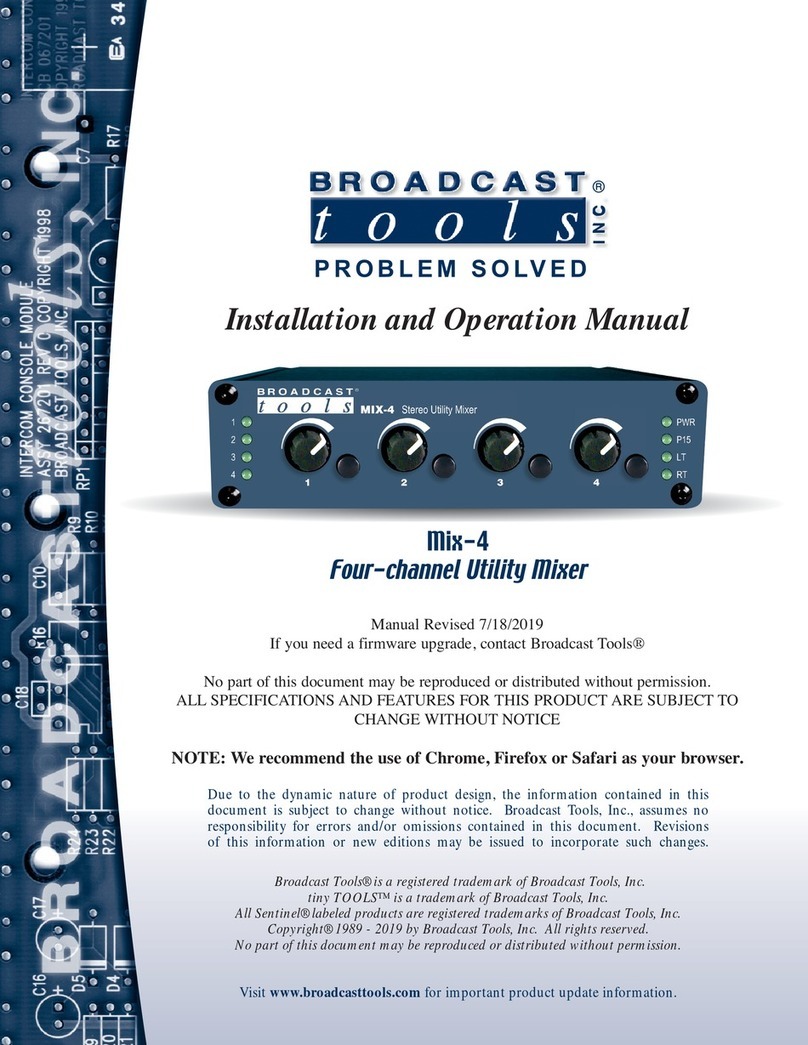 Broadcast Tools Mix-4 Installation and operation manual Broadcast Tools Mix-4 Installation and operation manual