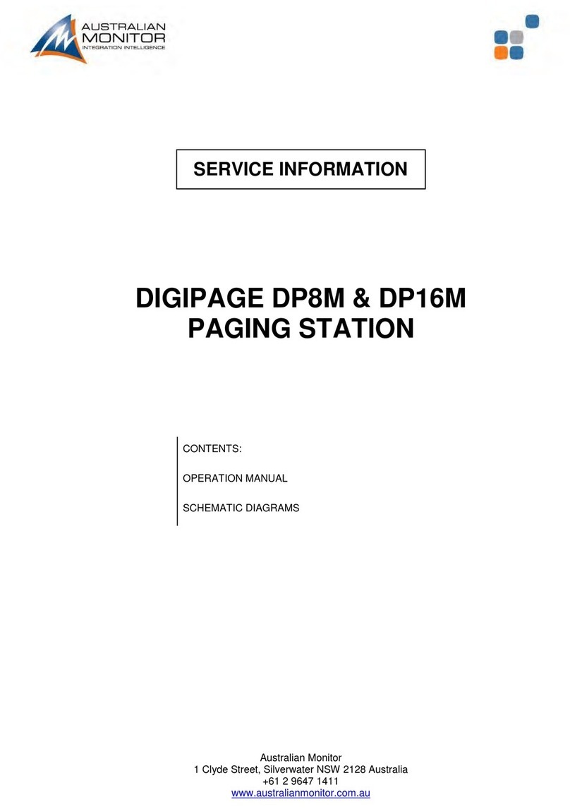AUSTRALIAN MONITOR DIGIPAGE DP8M Operating and installation instructions AUSTRALIAN MONITOR DIGIPAGE DP8M Operating and installation instructions