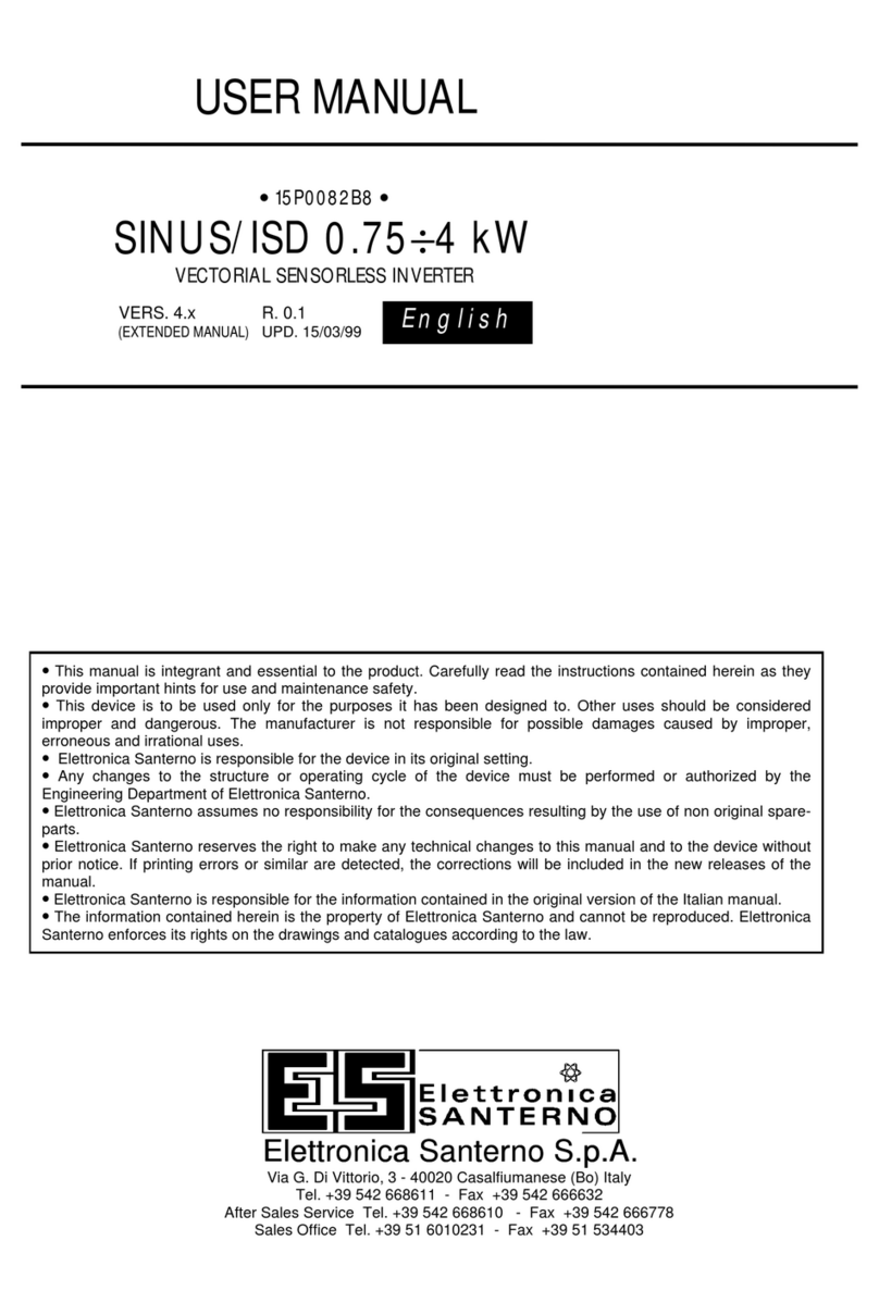 Elettronica Santerno SINUS/ISD Series user manual