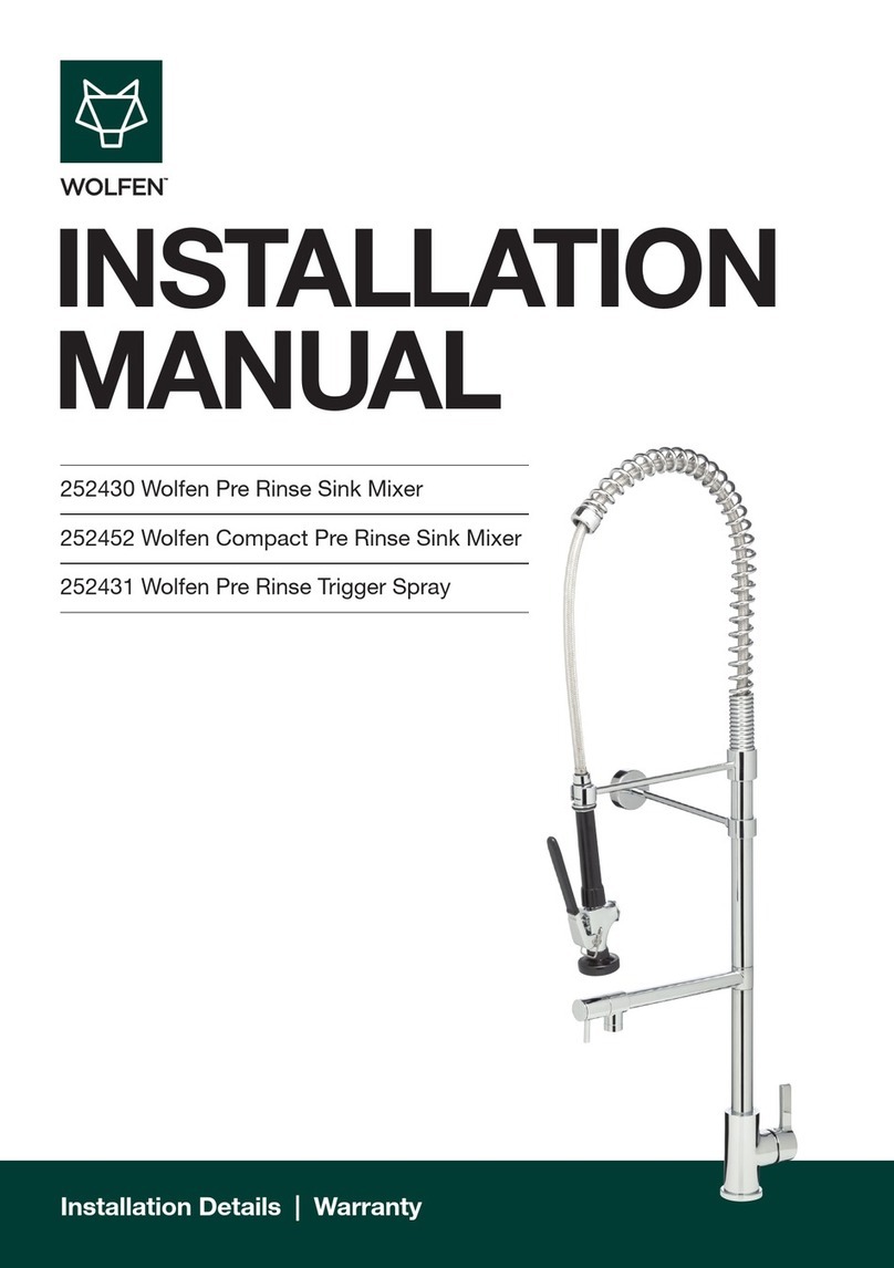 Wolfen Pre Rinse Sink Mixer Compact installation manual