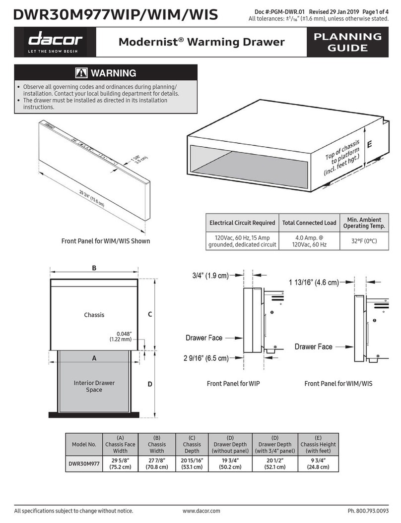 Dacor Modernist DWR30M977WIP Technical manual