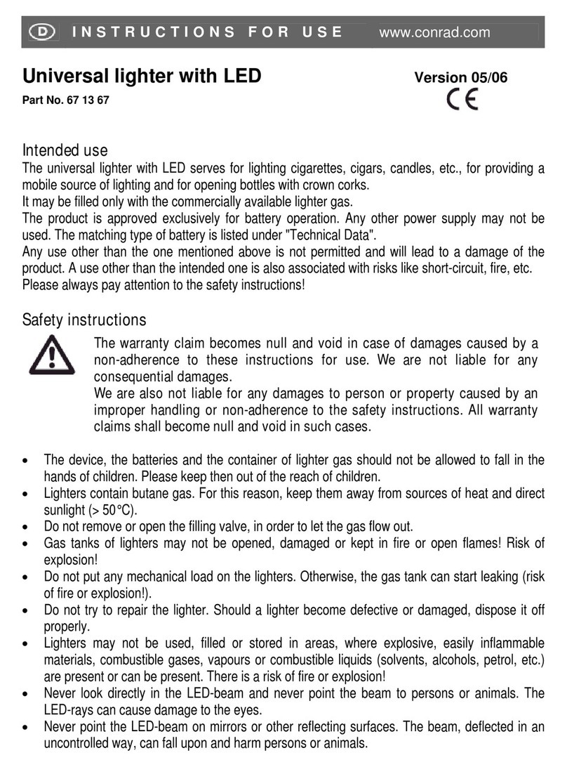 Conrad Universal lighter with LED Instructions for use