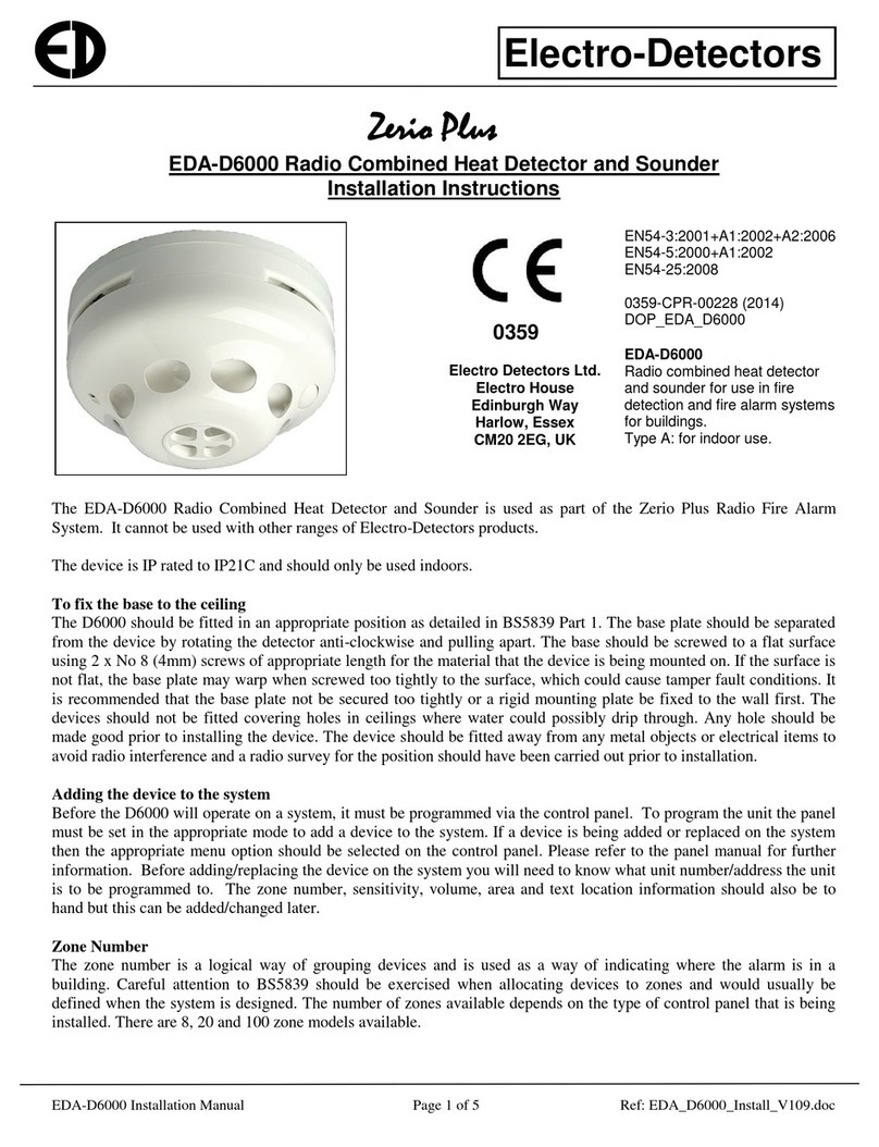 Electro Detectors Zerio Plus EDA-D6000 installation instructions