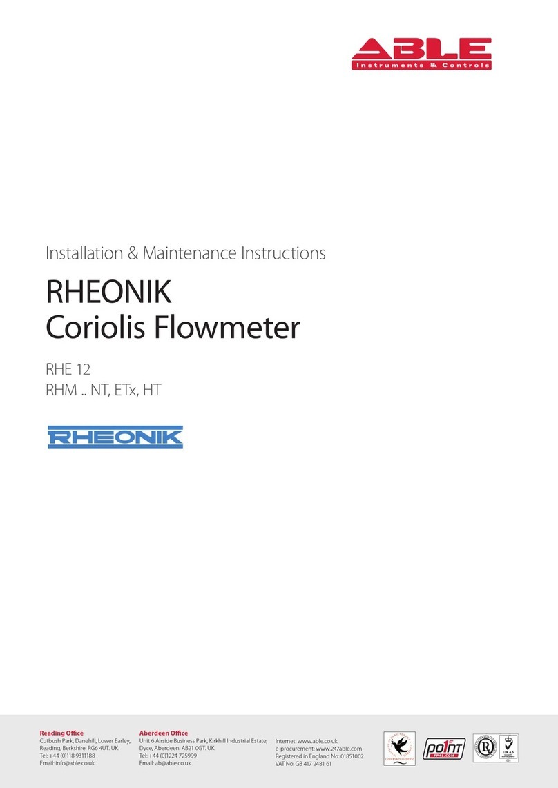 ABLE RHEONIK  RHM NT Series Installation & maintenance instructions