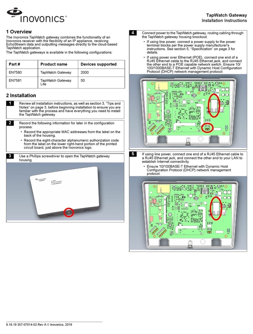 Inovonics TapWatch Gateway EN7580 installation instructions