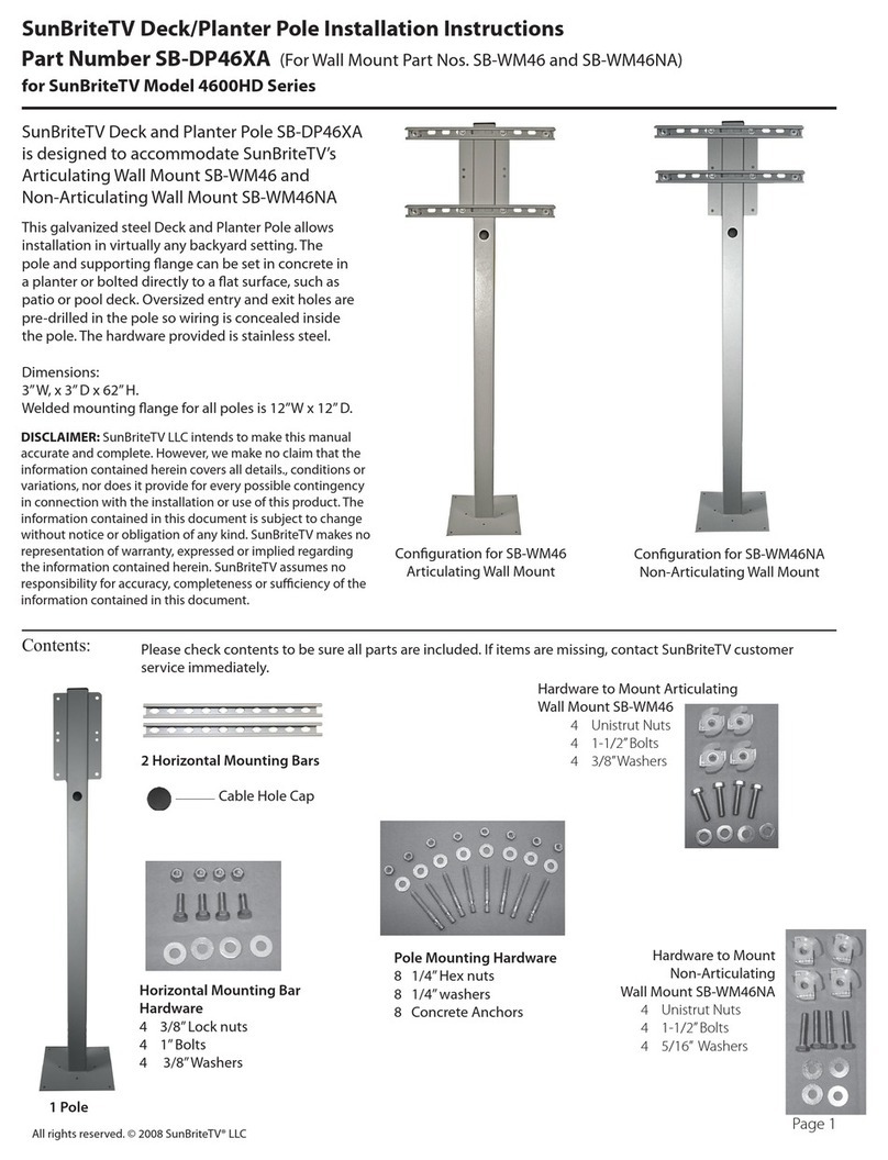 SunBriteTV SB-DP46XA installation instructions