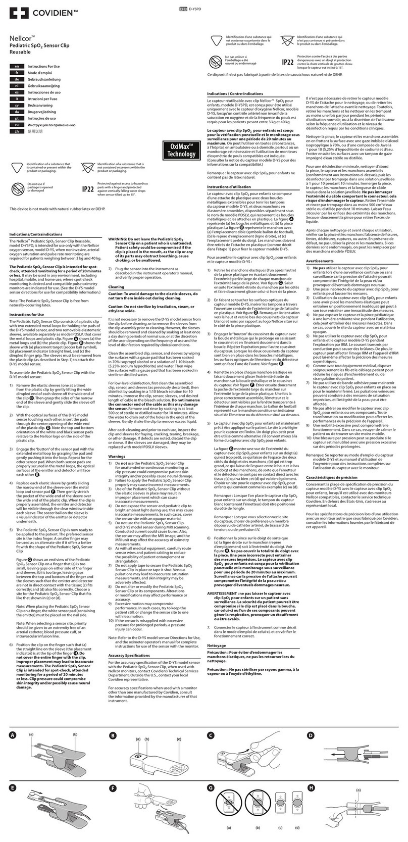 Covidien Nellcor D-YSPD Instructions for use