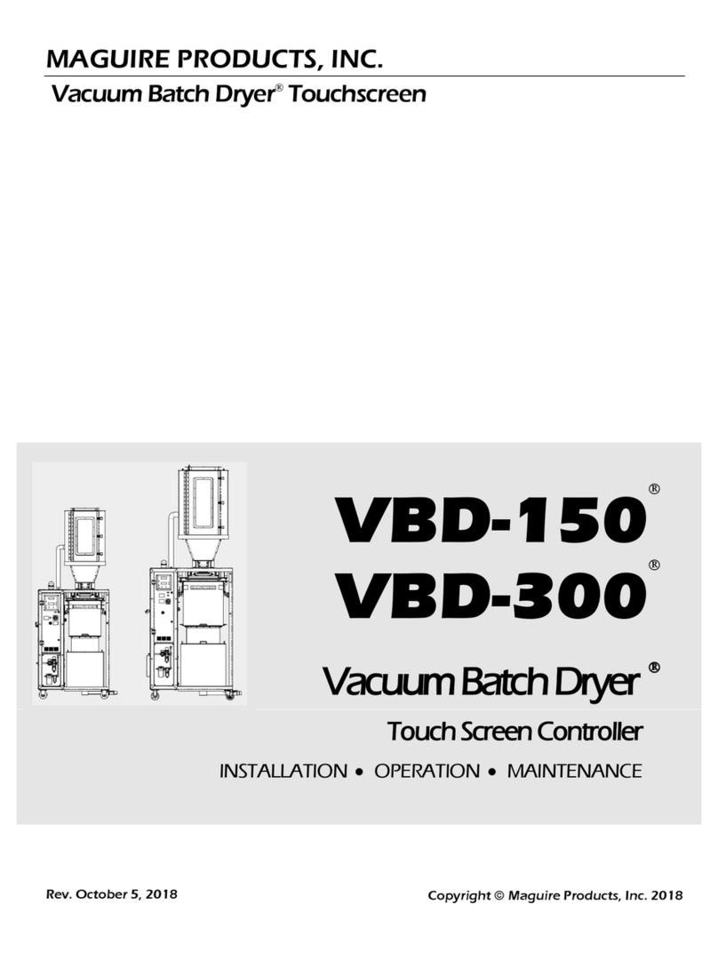 Maguire Products Vacuum Batch Dryer VBD-150 Installation operation & maintenance