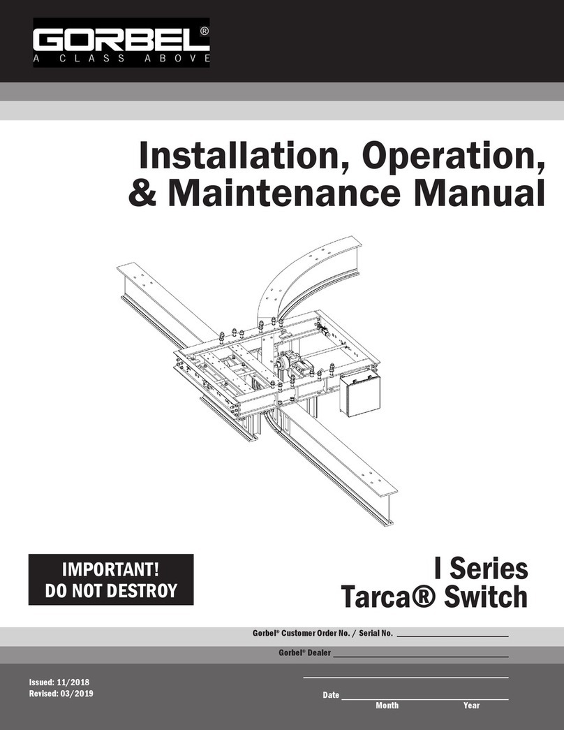 GORBEL Tarca I Series Installation, operation & maintenance manual GORBEL Tarca I Series Installation, operation & maintenance manual