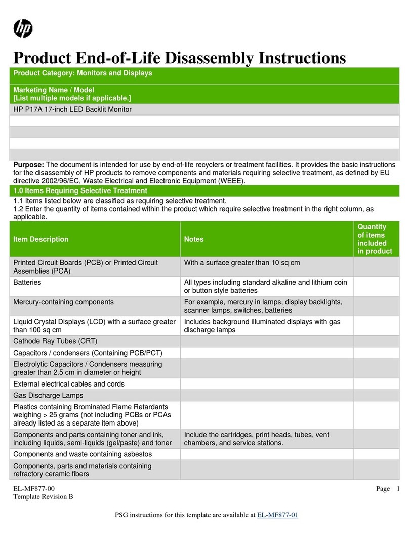 HP ProDisplay P17A Installation instructions