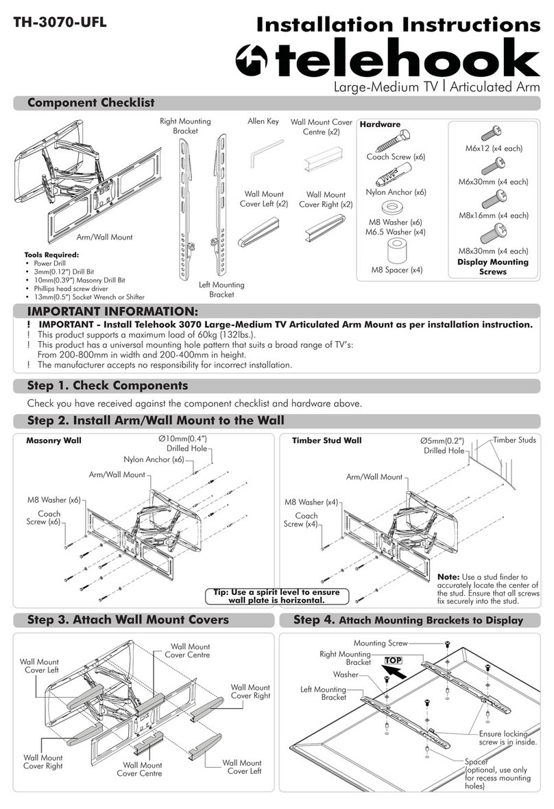 Telehook TH-3070-UFL installation instructions