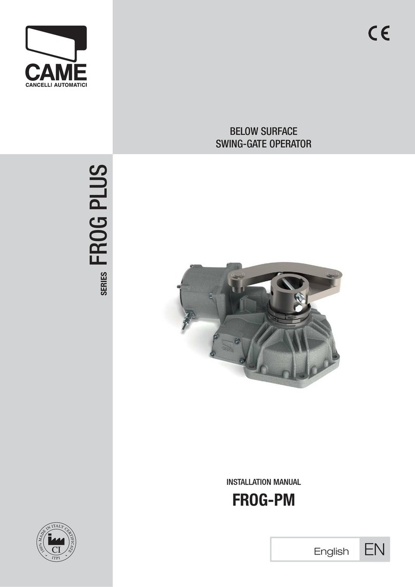 CAME FROG PLUS Series User manual