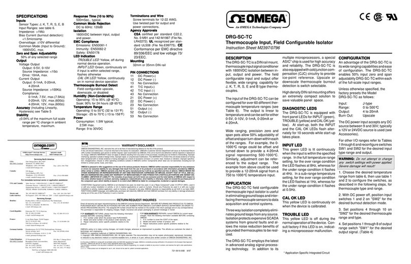Omega DRG-SC-TC User manual