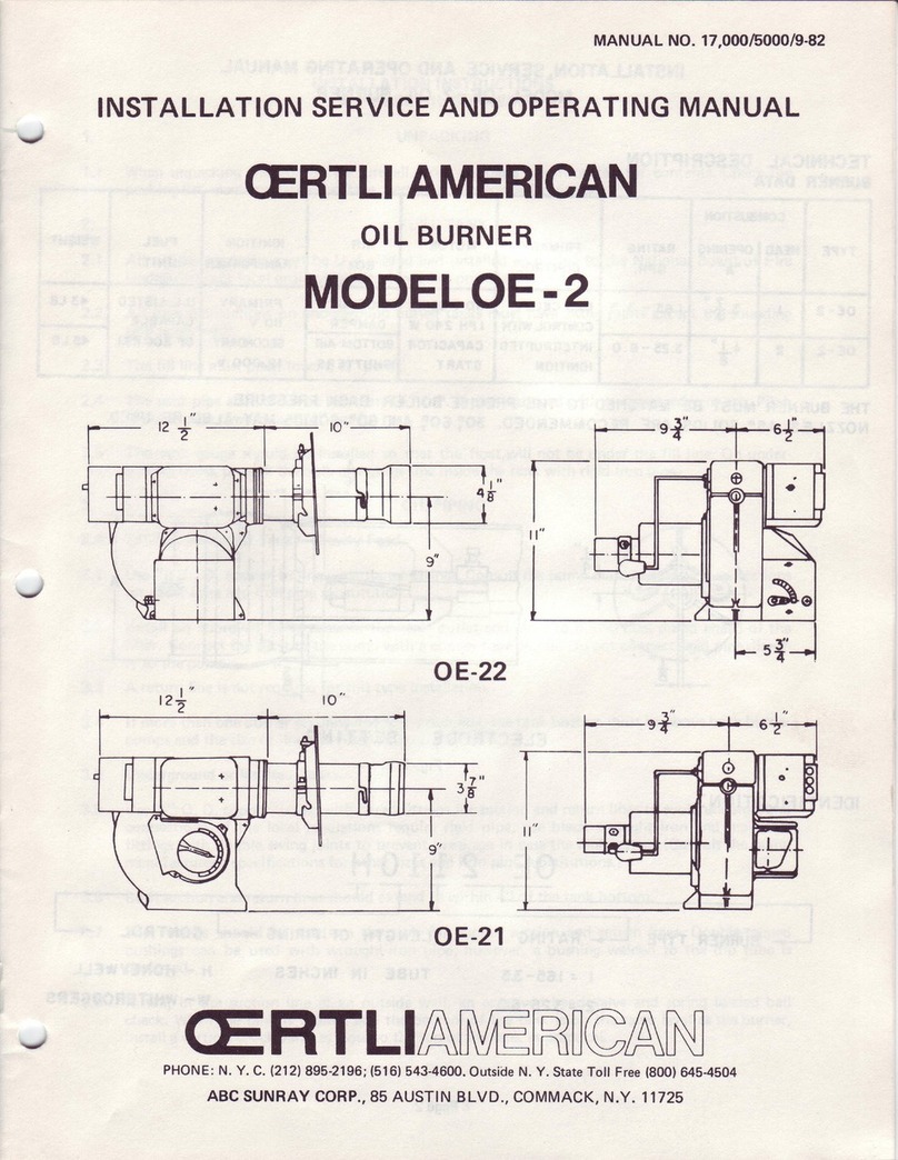 OERTLI AMERICAN OE-22 INSTALLATION SERVICE AND OPERATING MANUAL