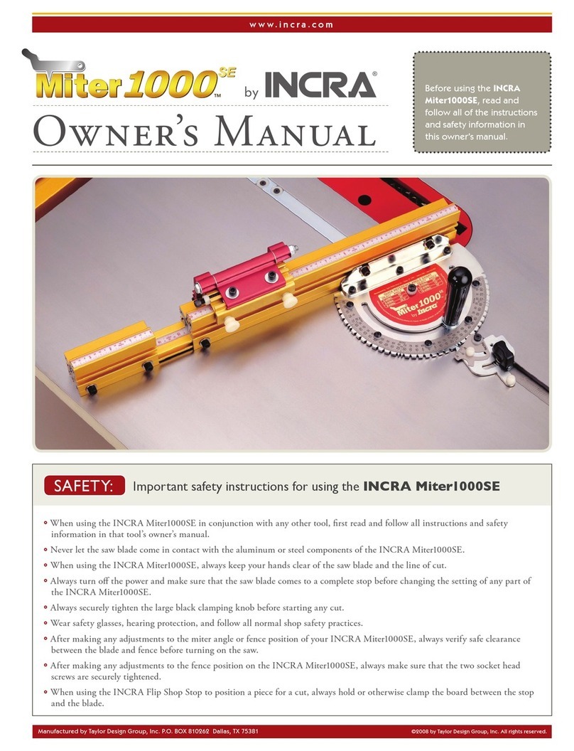 Incra Miter1000SE User manual