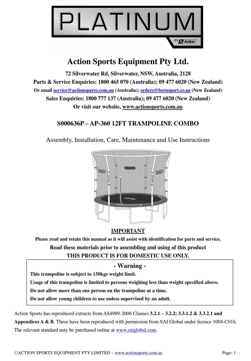 Action Platinum AP-360 Assembly, Installation, Care, Maintenance, and Use Instructions