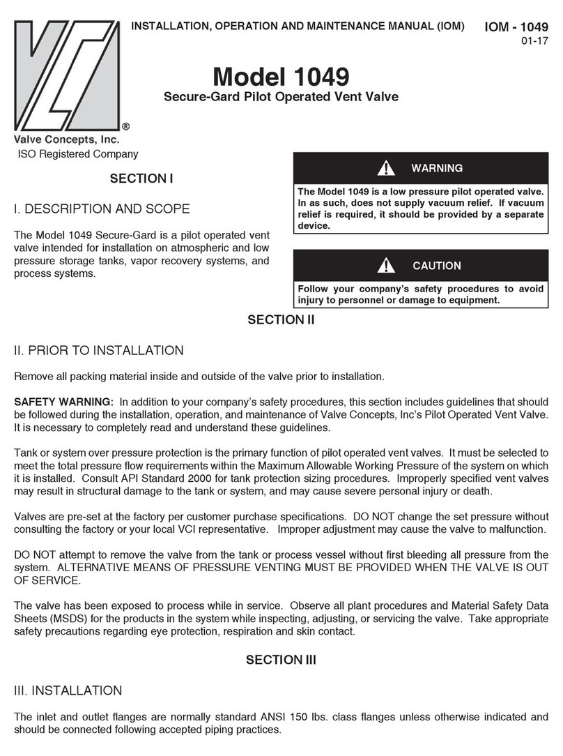 Valve Concepts 1049 Secure-Gard Installation, operation and maintenance manual