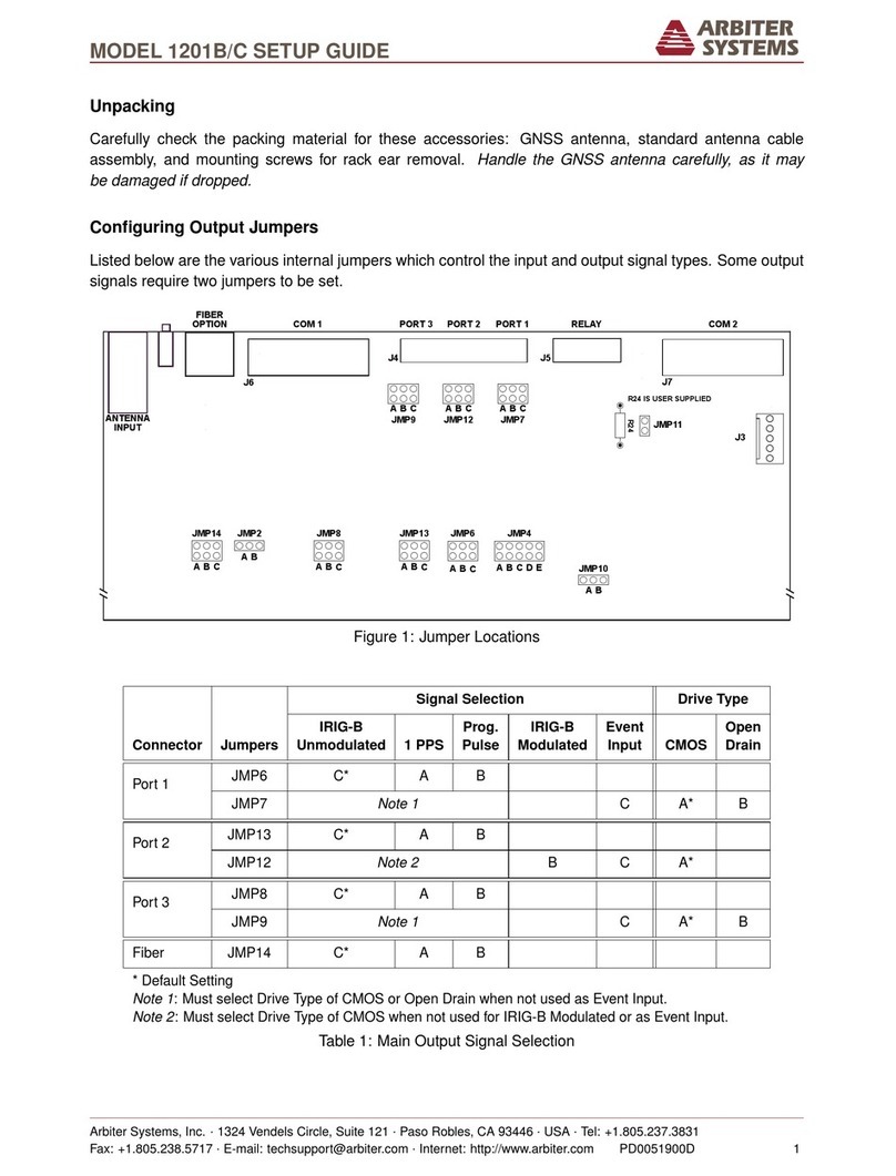 Arbiter Systems 1201B/C Setup guide