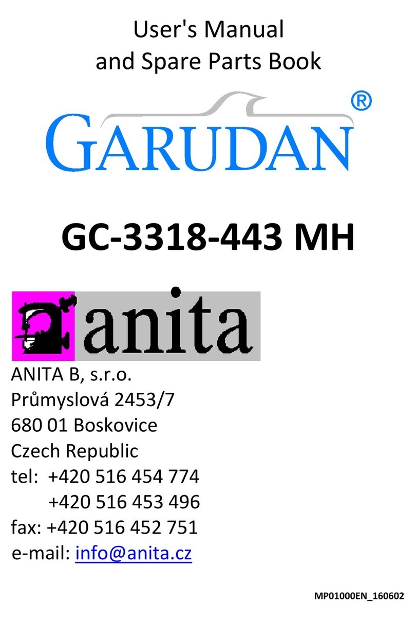 Anita Garudan GC-3317 Series User's Manual and Spare Parts Book
