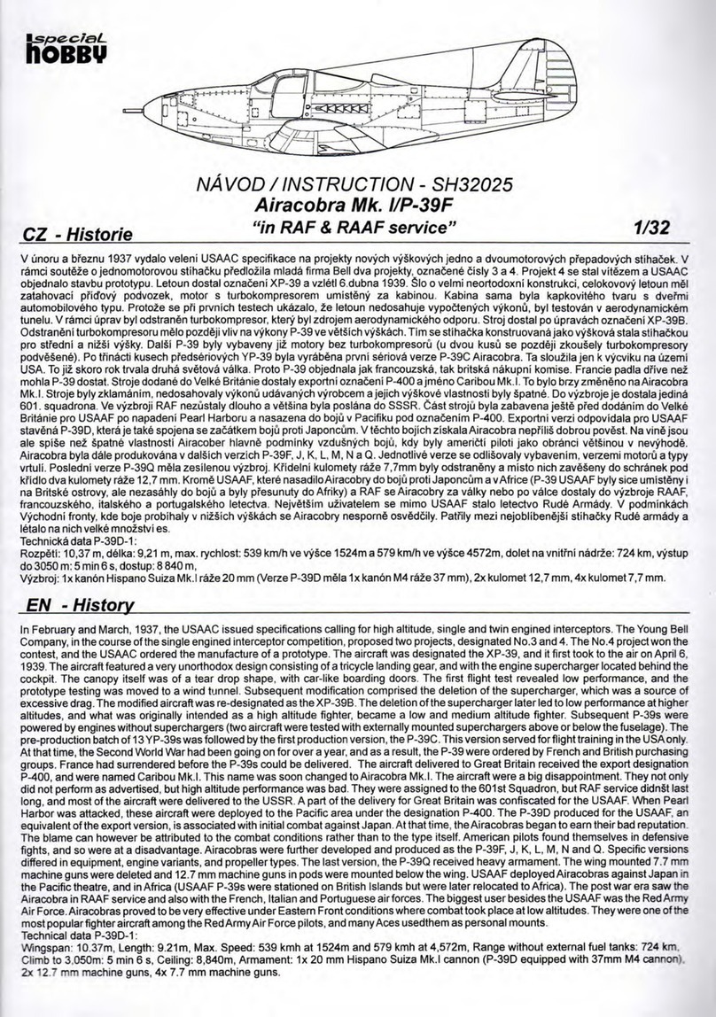 SPECIAL HOBBY Airacobra Mk. I/P-39F Instruction SPECIAL HOBBY Airacobra Mk. I/P-39F Instruction