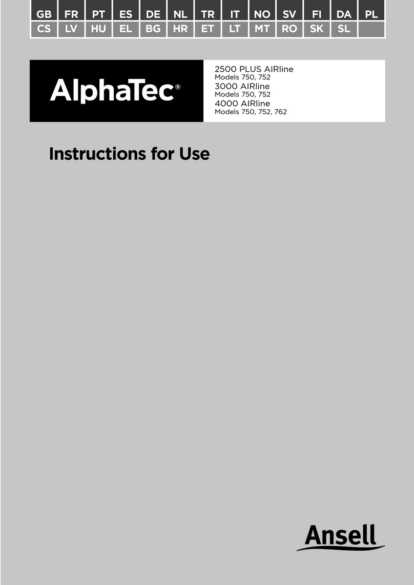 Ansell Alphatec 2500 PLUS AIRline 750 Instructions for use