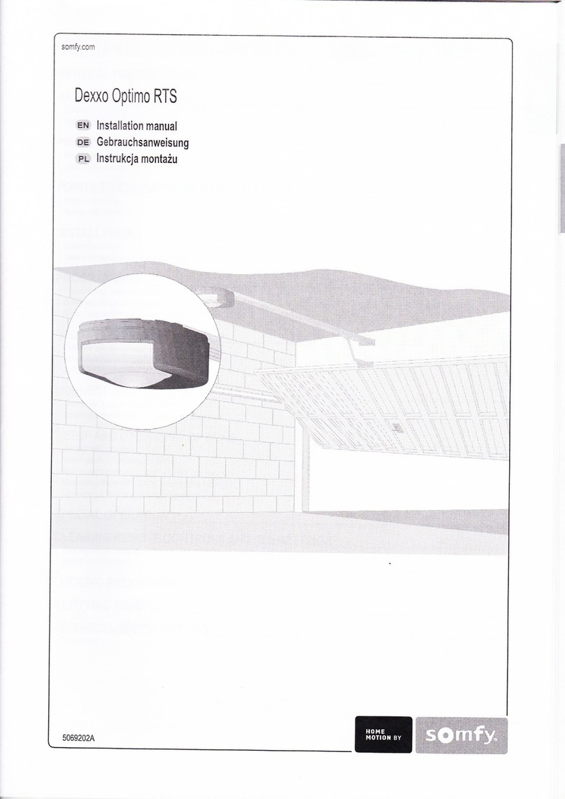 SOMFY Dexxo Optimo RTS installation manual