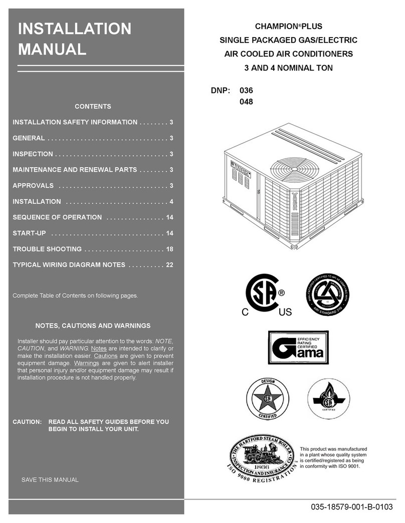 Unitary products group CHAMPION PLUS Series User manual