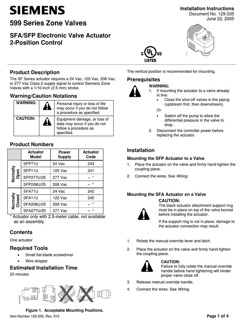 Siemens Flowrite 599 Series User manual