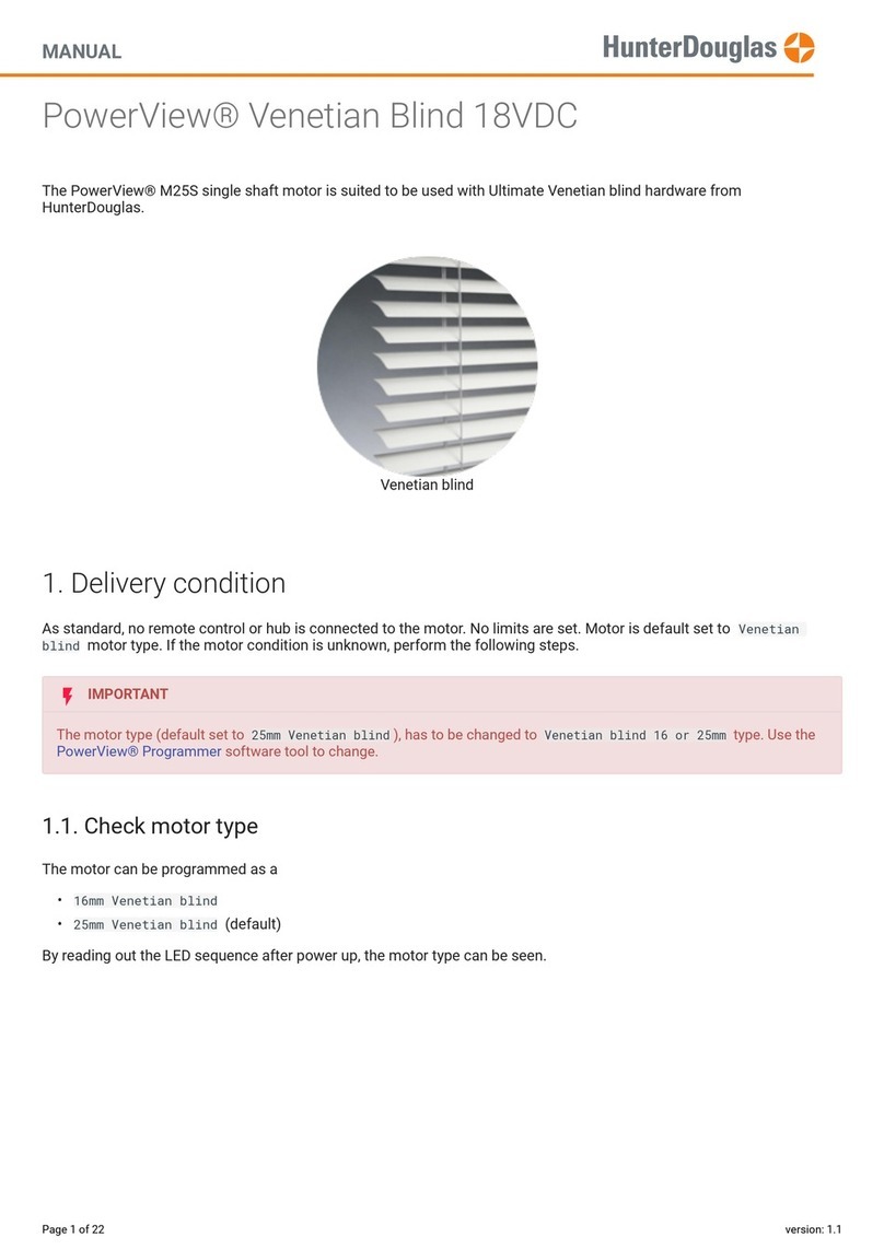 HunterDouglas PowerView Venetian Blind 18VDC User manual HunterDouglas PowerView Venetian Blind 18VDC User manual