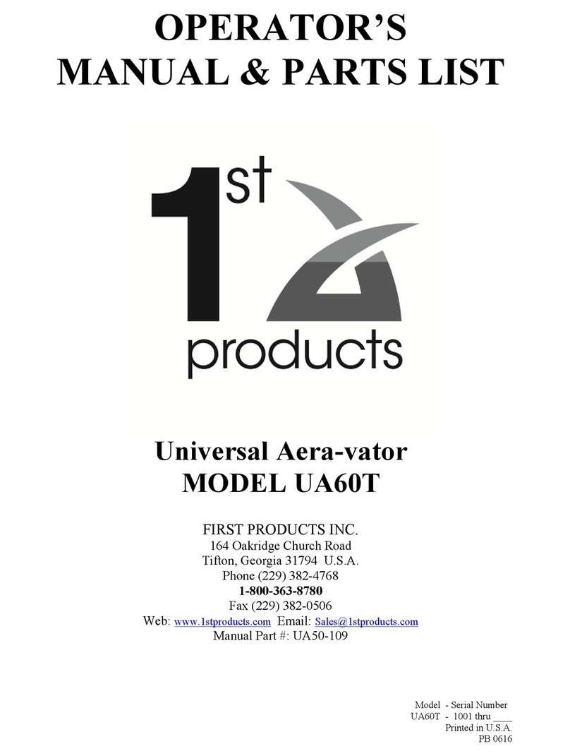 First Products UA60T Operator's manual & parts list