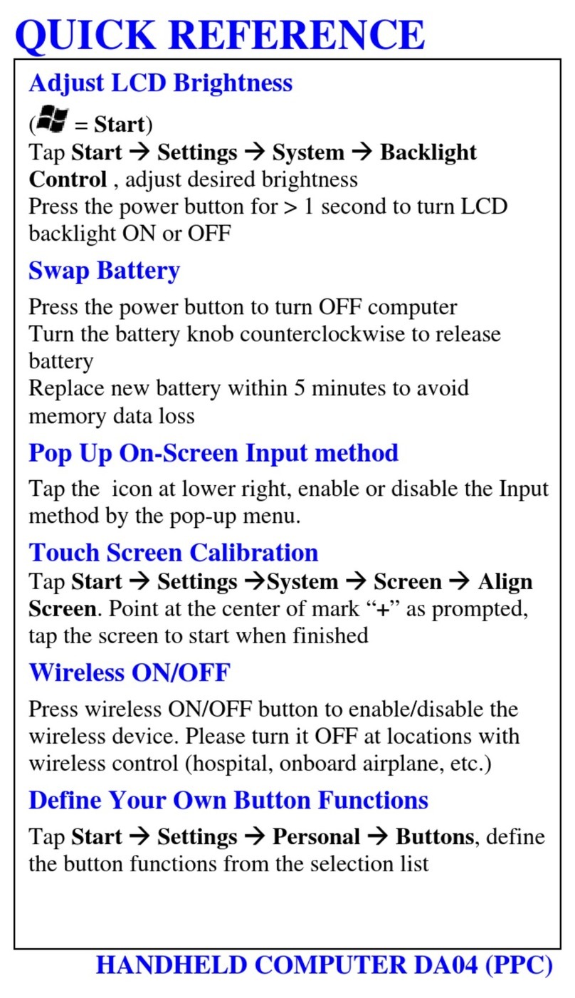 Roda Computer DA04 quick reference