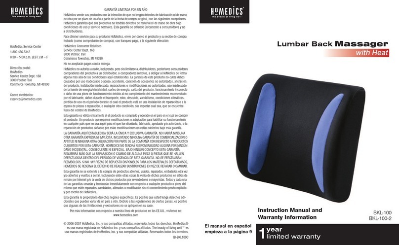 HoMedics BKL-100 Instruction Manual
