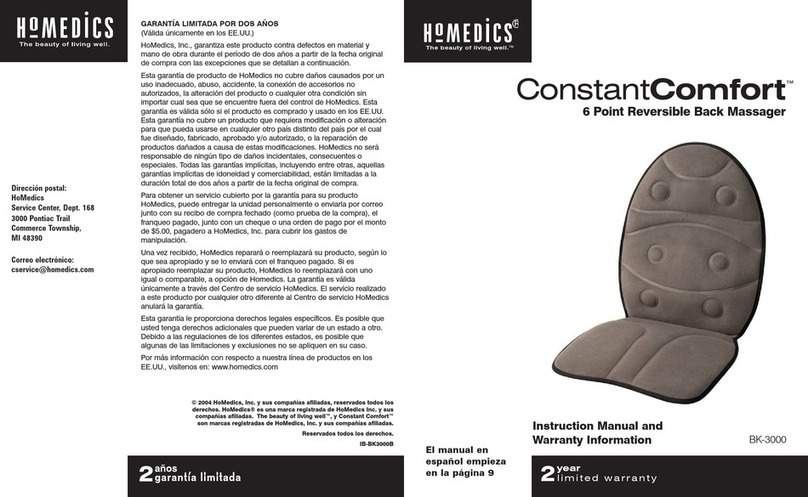 HoMedics ConstantComfort BK-3000 Instruction Manual
