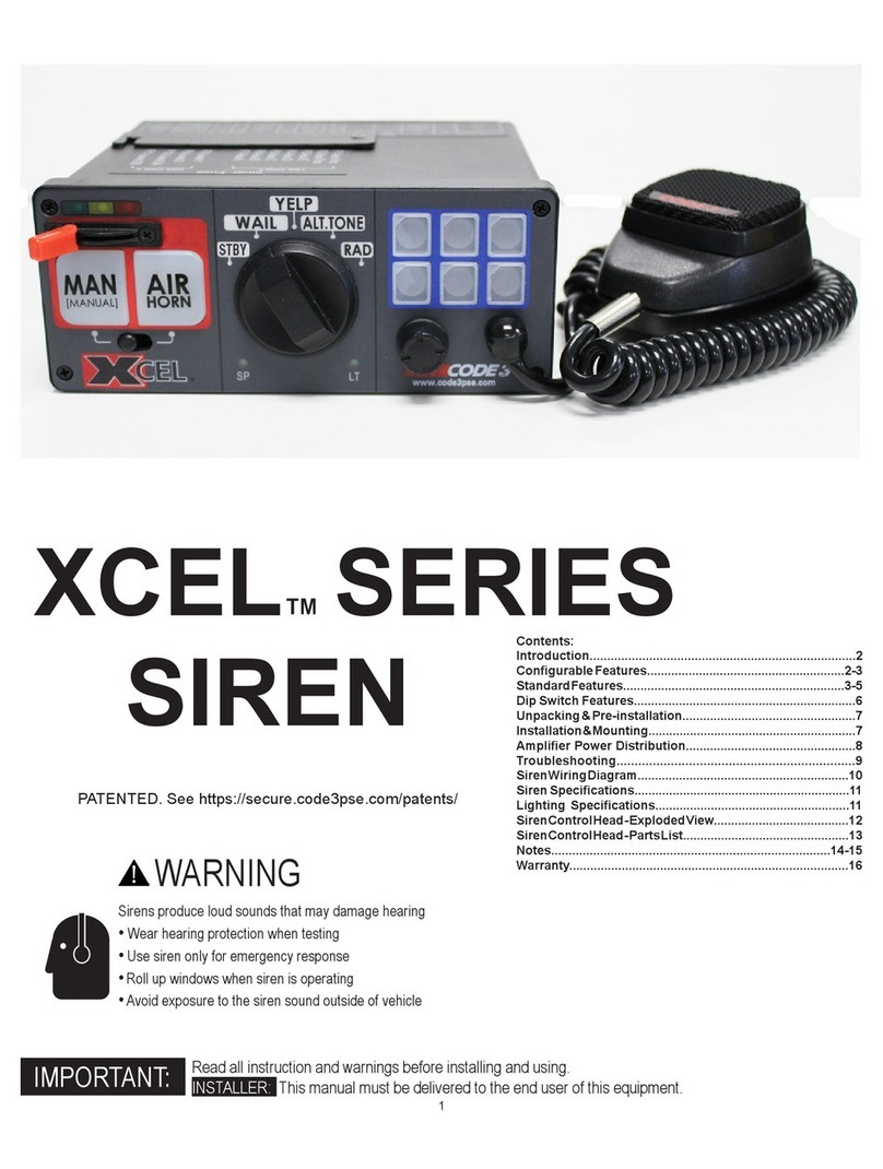 Code 3 XCEL Series manual