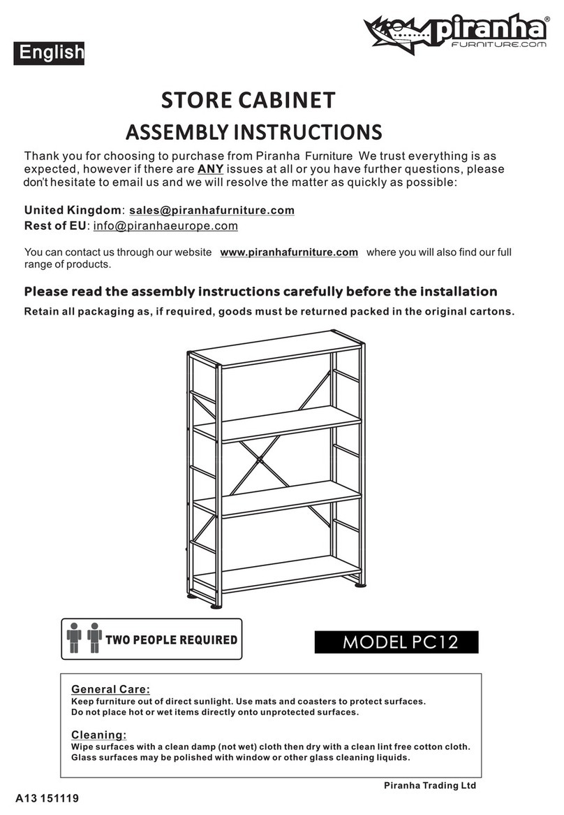 Piranha Furniture PC12 Assembly instruction Piranha Furniture PC12 Assembly instruction