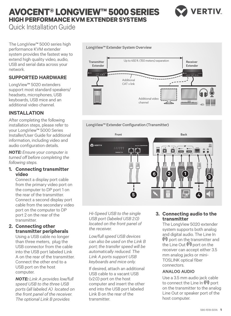 Vertiv AVOCENT LONGVIEW 5000 SERIES Quick installation guide