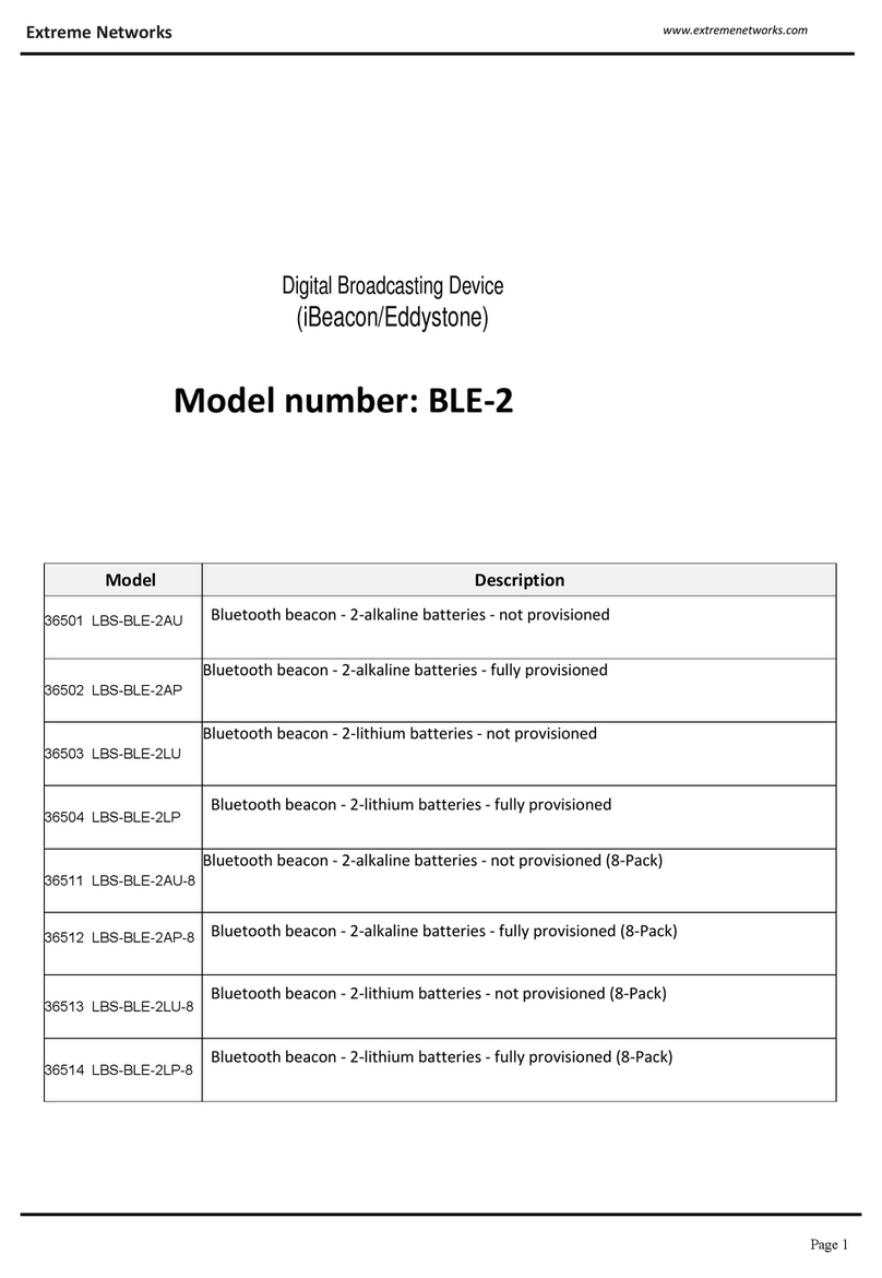Extreme Networks MiniBeacon BLE-2 Series user guide Extreme Networks MiniBeacon BLE-2 Series user guide