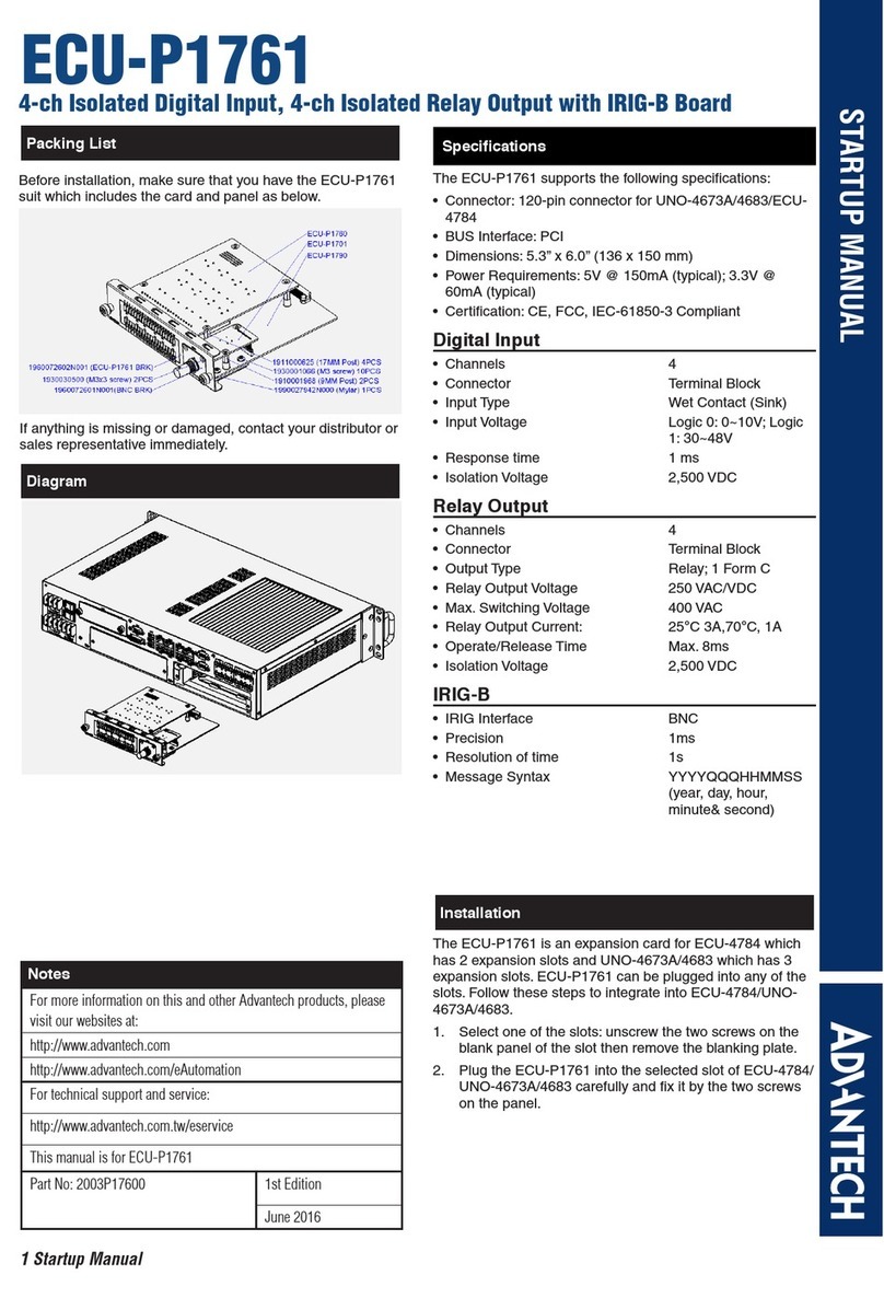 Advantech ECU-P1761 Startup manual